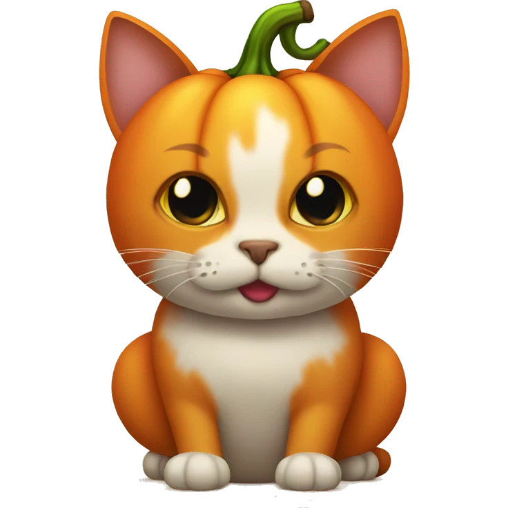 Cat in pumpkin  emoji