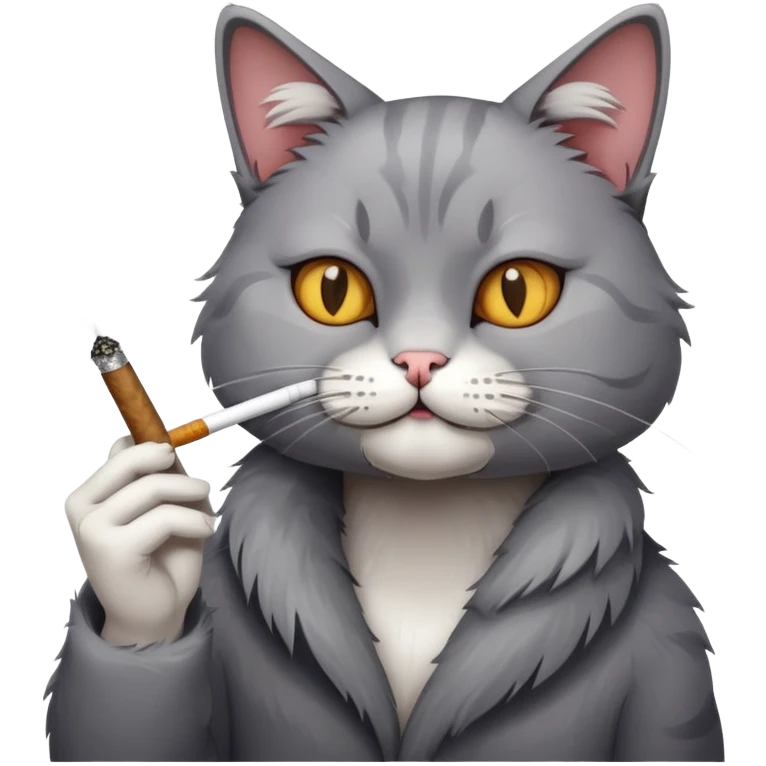 Cat smoking a joint emoji