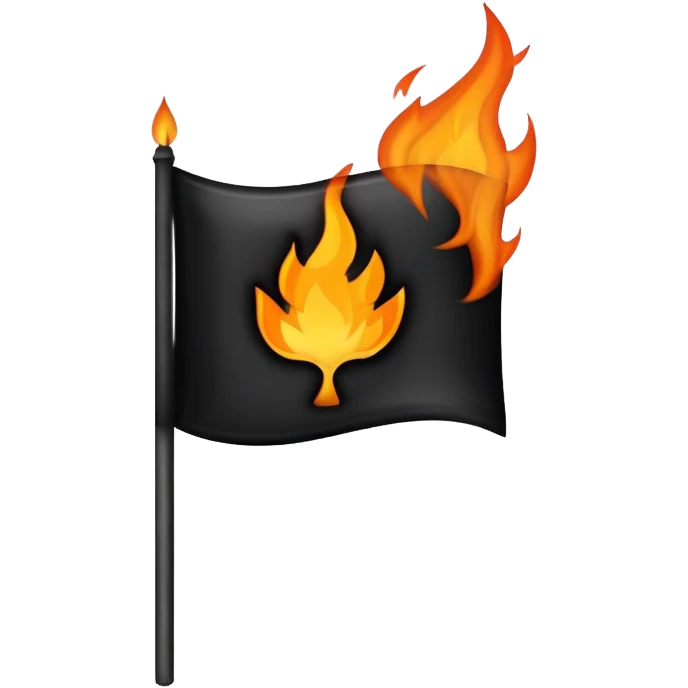 blank flag burning emoji