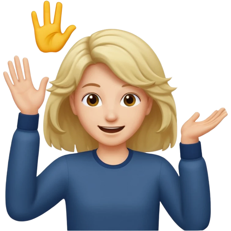 flicking hair emoji with hand emoji