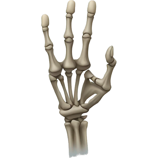 skeleton hand pointing downwards emoji