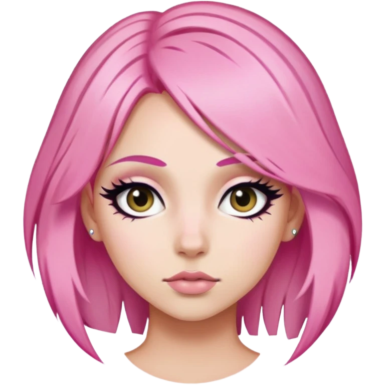pretty pink hair baddie with eyeliner  emoji