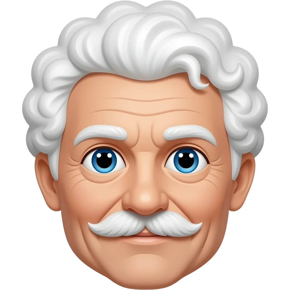 grandpa with curly white hair not mustache emoji