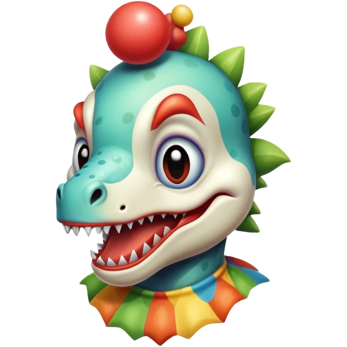 cute dinosaur clown emoji