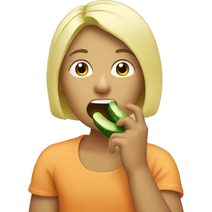 person eating a cucumber  emoji