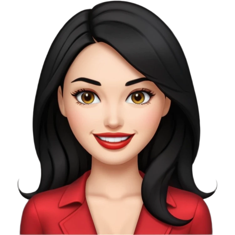 “Emoji girl, femme fatale, black hair. megan fox vibes emoji