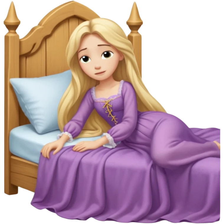 Rapunzel dormida en su cama emoji