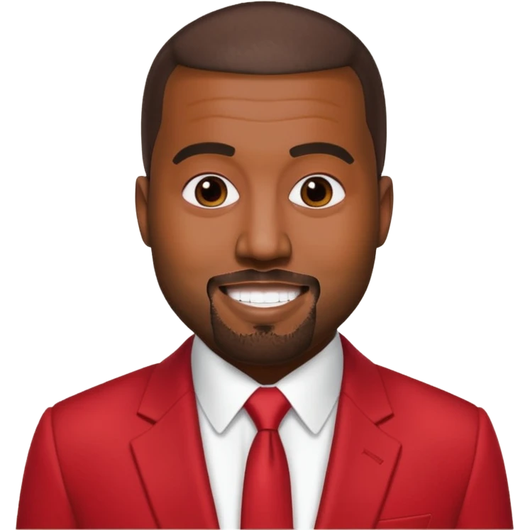 kanye west in red suit emoji
