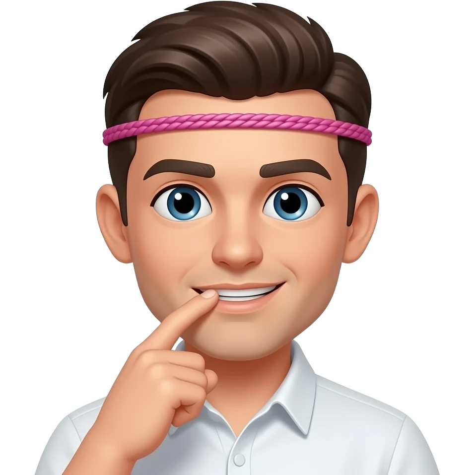 bobo un laso rosa el el pelo y que se muerda el dedo como katteyes si pero sin las orejas quitale las orejas ya hay esta bien ahora ponle la camiza de color blanco emoji