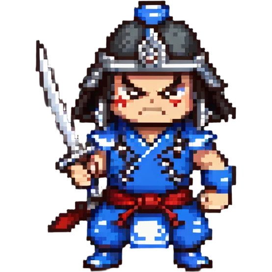angry samurai in battle stance emoji