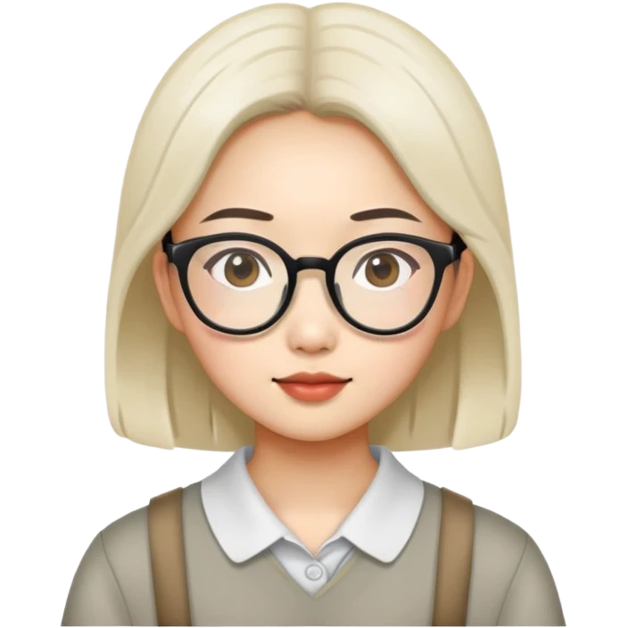 asian girl with glasses emoji