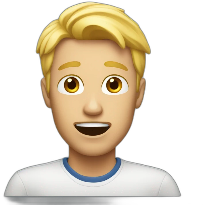 blonde man surprised emoji