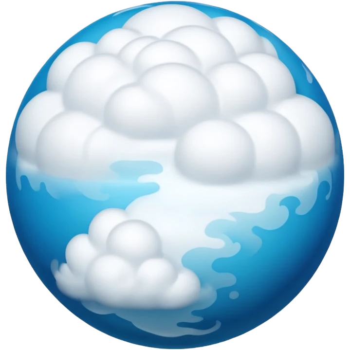 sphere globe planet, surface covered with white gas emoji
