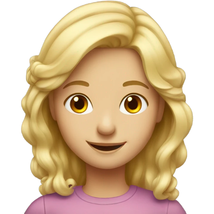 smiling blonde girl portrait emoji
