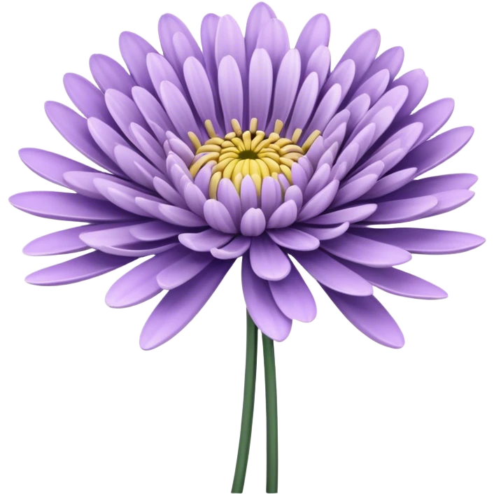 single Lavender Chrysanthemum, straight stem emoji