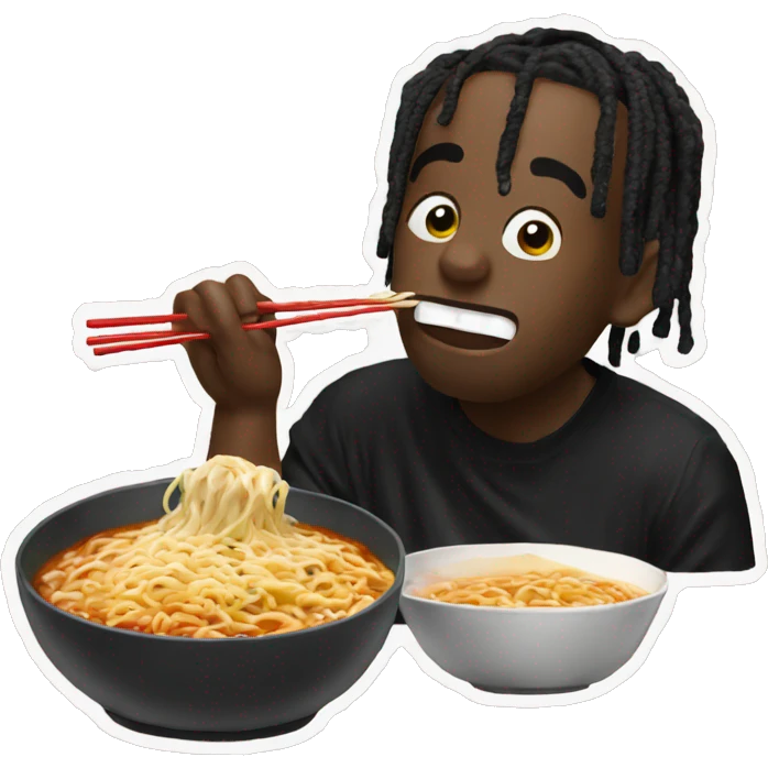 Travis Scott eating ramen emoji