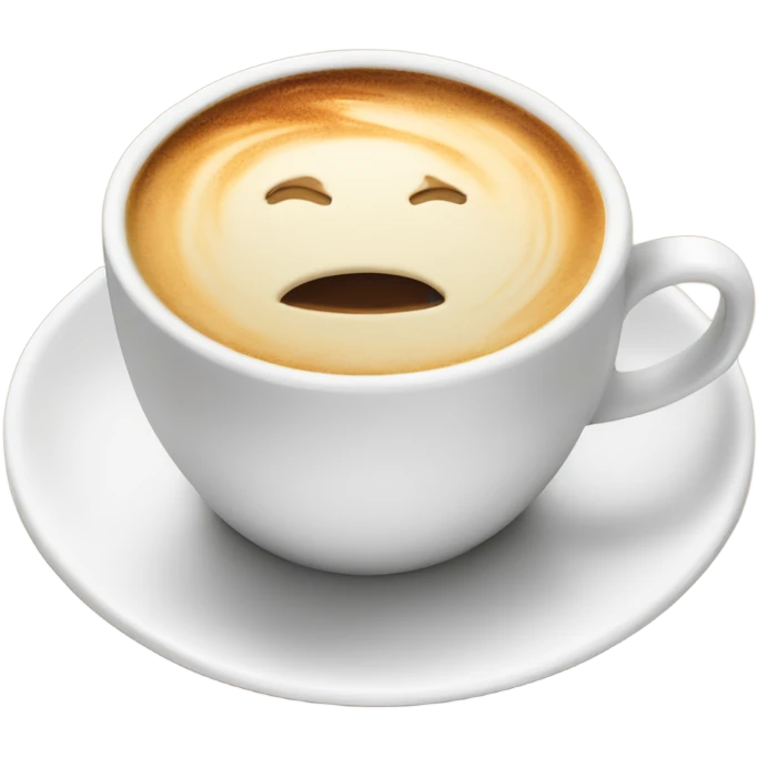 Cappucino , no design, in white cup with plate  emoji
