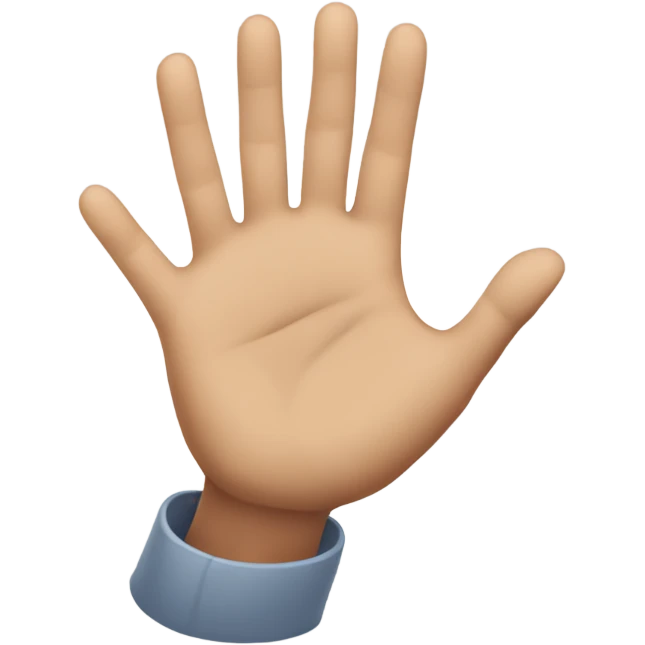 Man holding out hand with 5 written on hand emoji