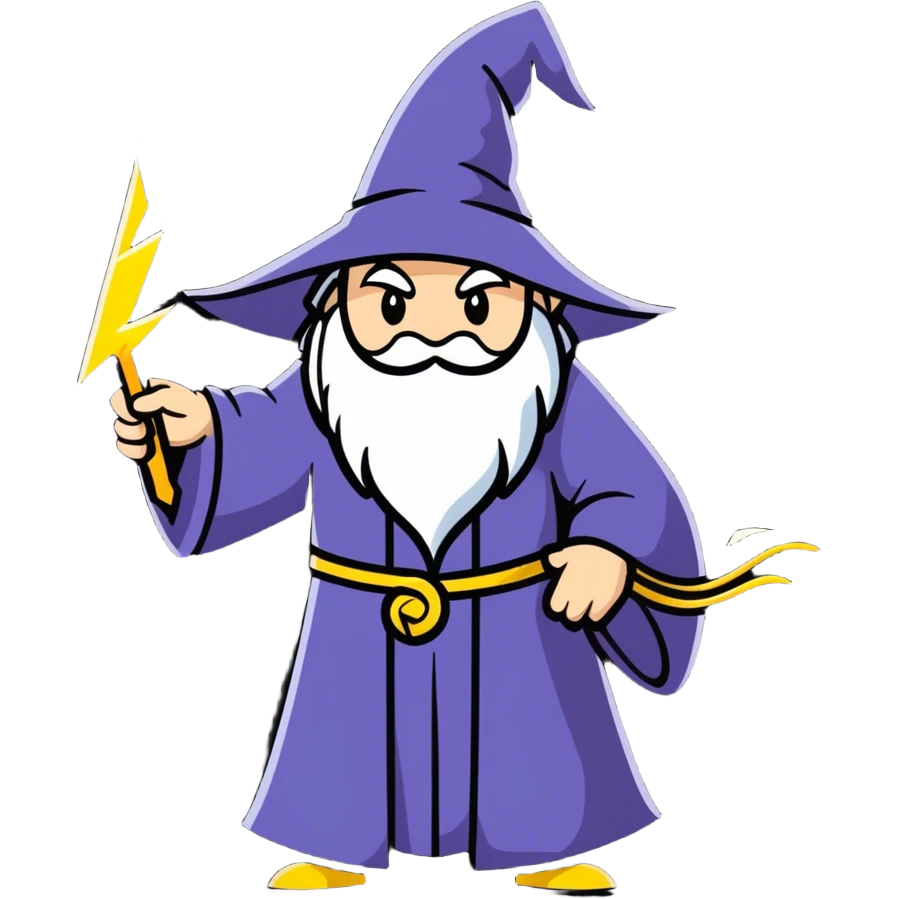 High Wizard using lightning bolt spell emoji