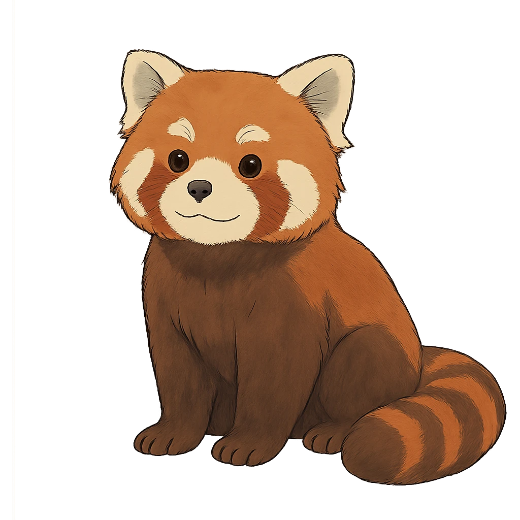 ghibli style red panda emoji
