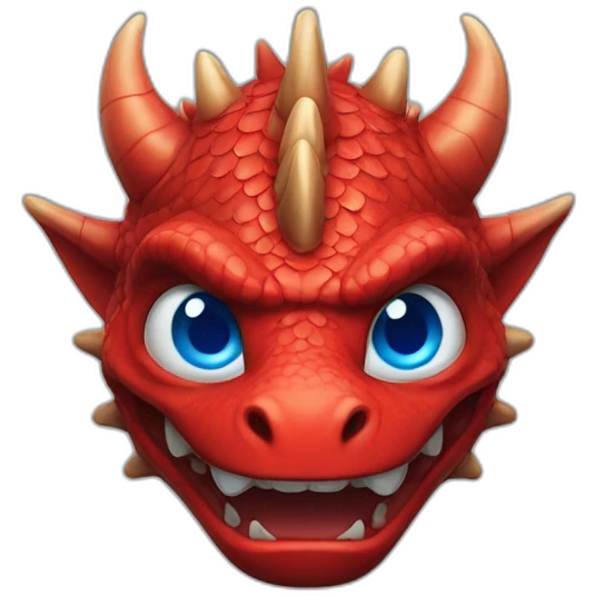 face red dragon with blue eyes emoji