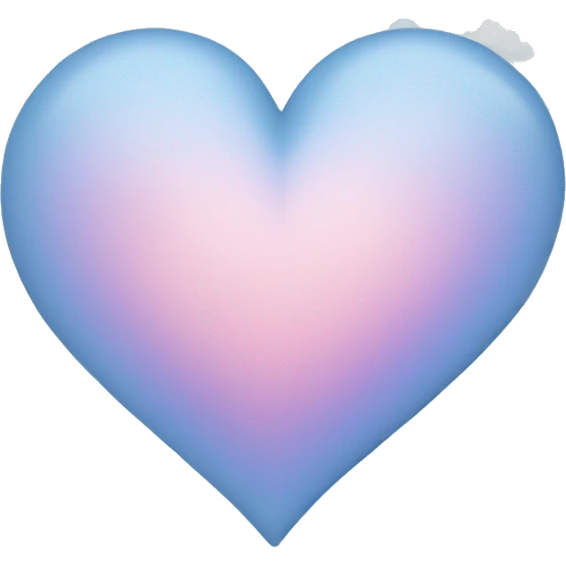 Sky blue heart with clouds emoji