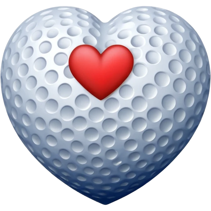 Navy golf ball in the shape of a heart emoji
