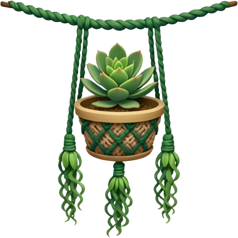Succulent plant in macrame emoji