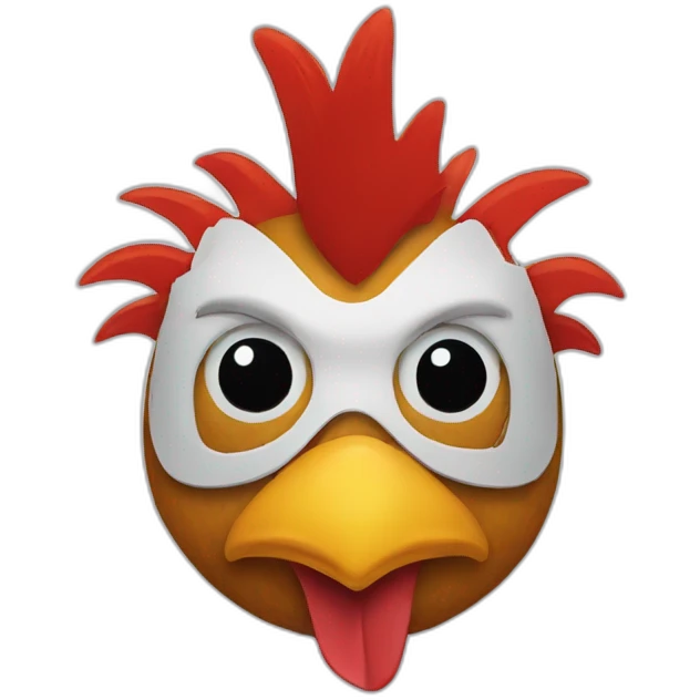 rooster in a clown mask emoji