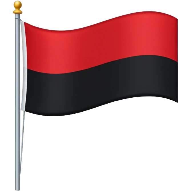 Gib mir eine Fahne die im wind weht mit 3 Farben in der reinginge von oben nach unten schwarz weiß rot emoji