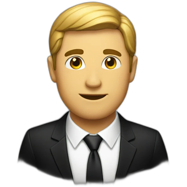 man in black tie emoji