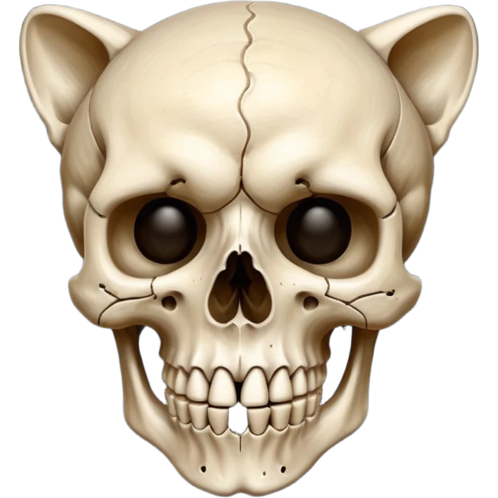 The real skull of a feline emoji