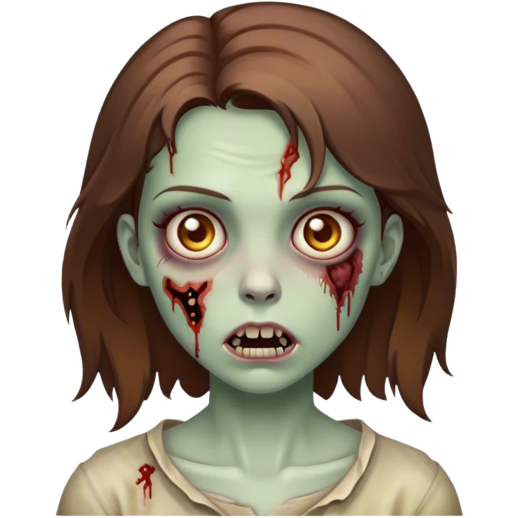 zombie girl with brown hair emoji