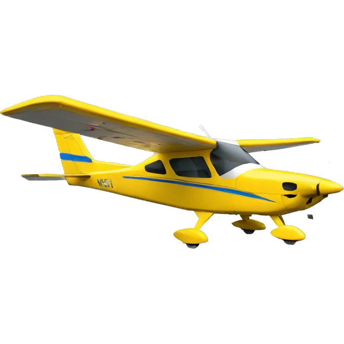 Real airplane cessna modelo 182 yellow emoji