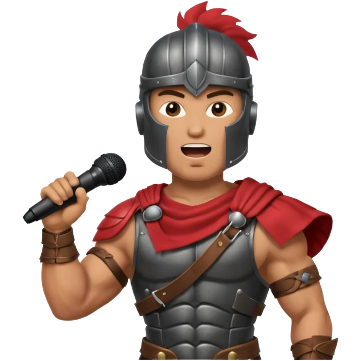 spartan singing with micro emoji