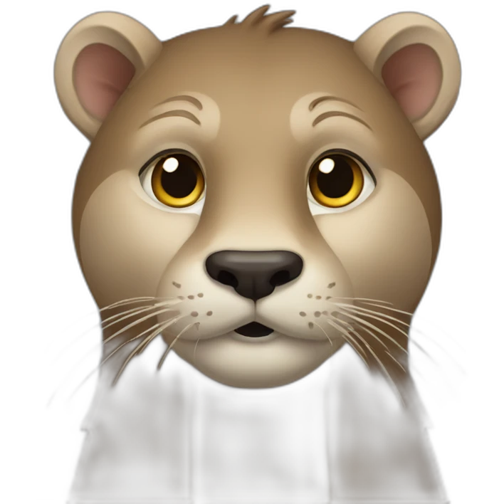 Loutre sur lion emoji