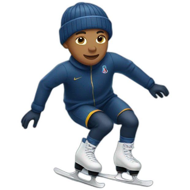 Mbappe doing iceskating emoji
