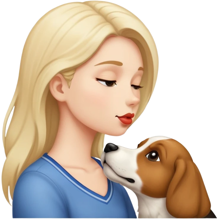 a person kissing a dog emoji
