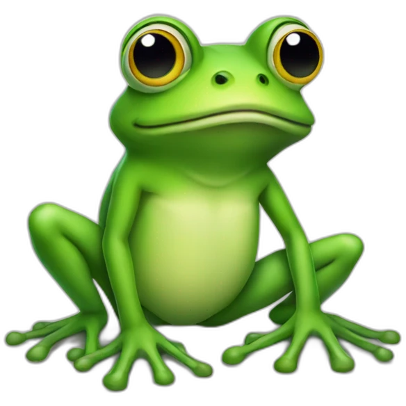 A human looking frog emoji