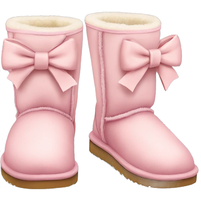 Light pink UGG boots with bow emoji