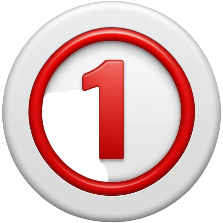 White number "1" inside a red circle emoji