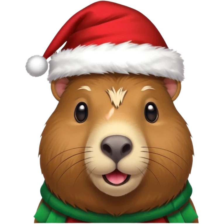 Capibara con sombrero navideño emoji