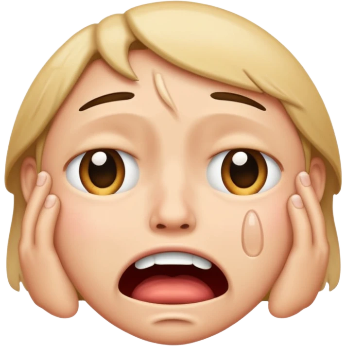 make a super sad face that its crying so hard that his mouth is super wide a normal emoji emoji