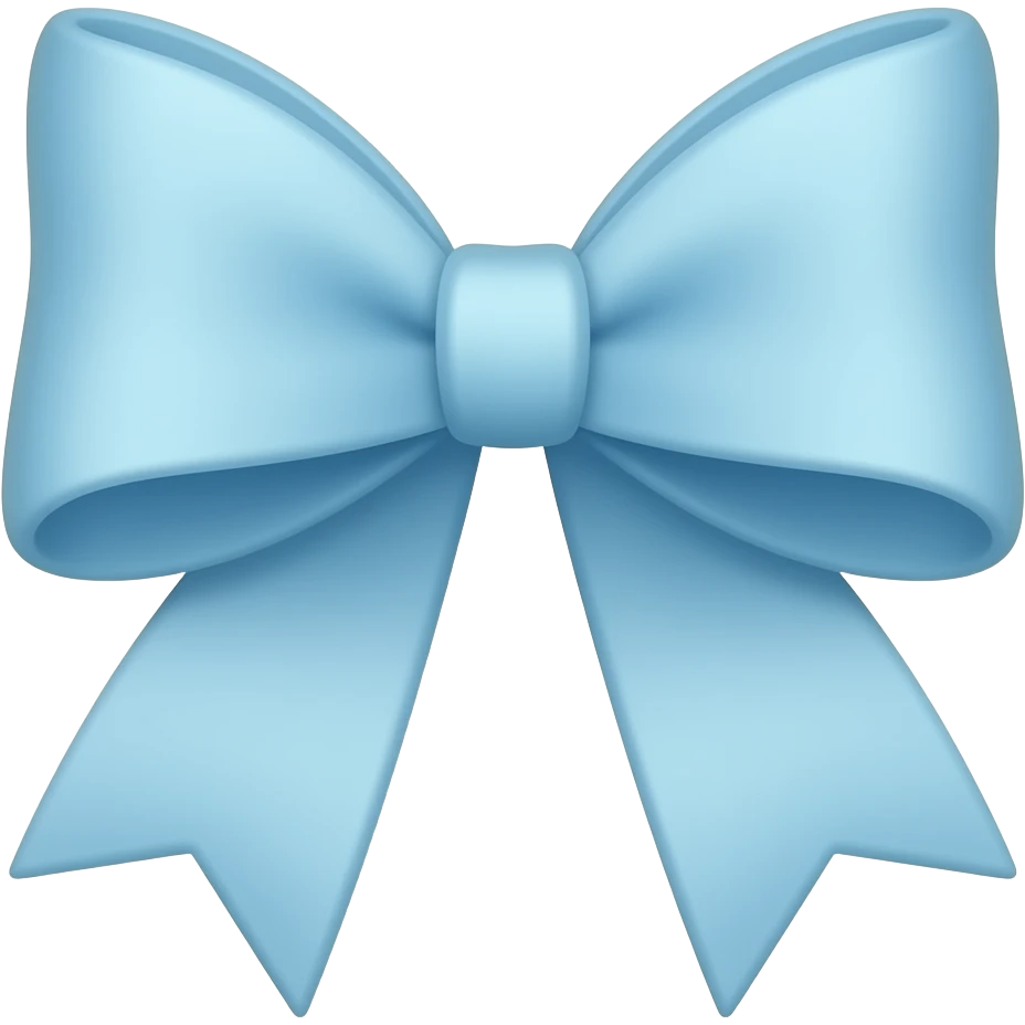 Pastel blue bow with loose ends emoji