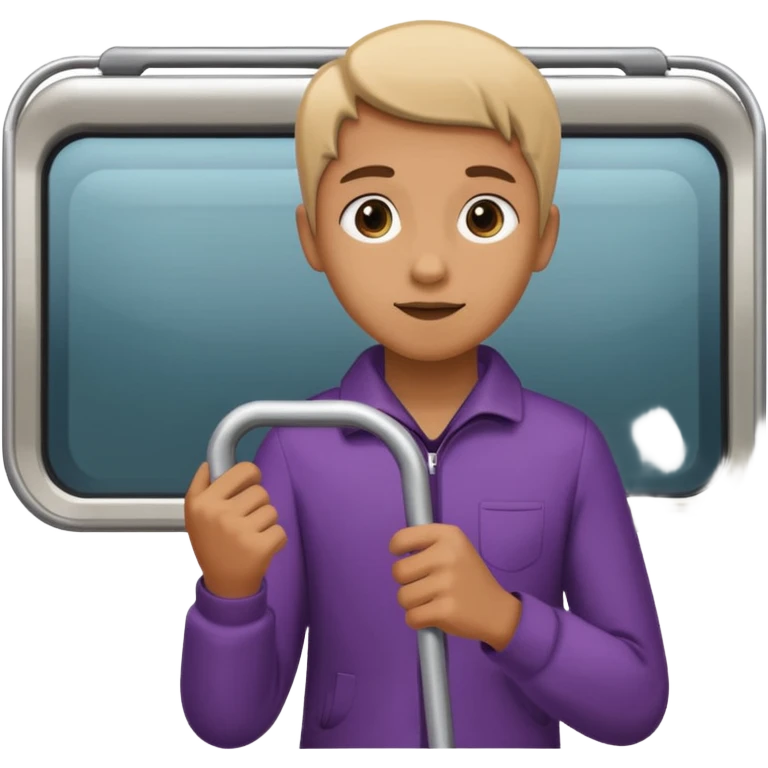 Rider holding grab bar,Metro Riders, inside metro train, no transparent, with background,full image , negative transparent. emoji
