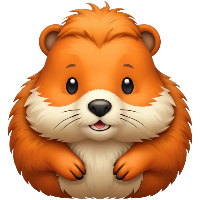 Orange colored beaver emoji