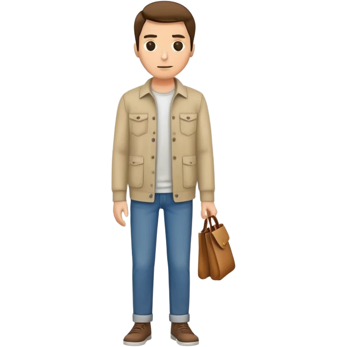 man with empty, turned-out pockets, frontal view emoji