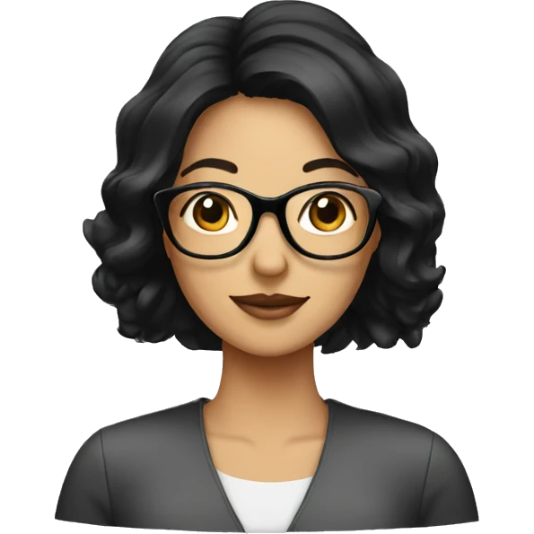 lady with black hair and glassess emoji