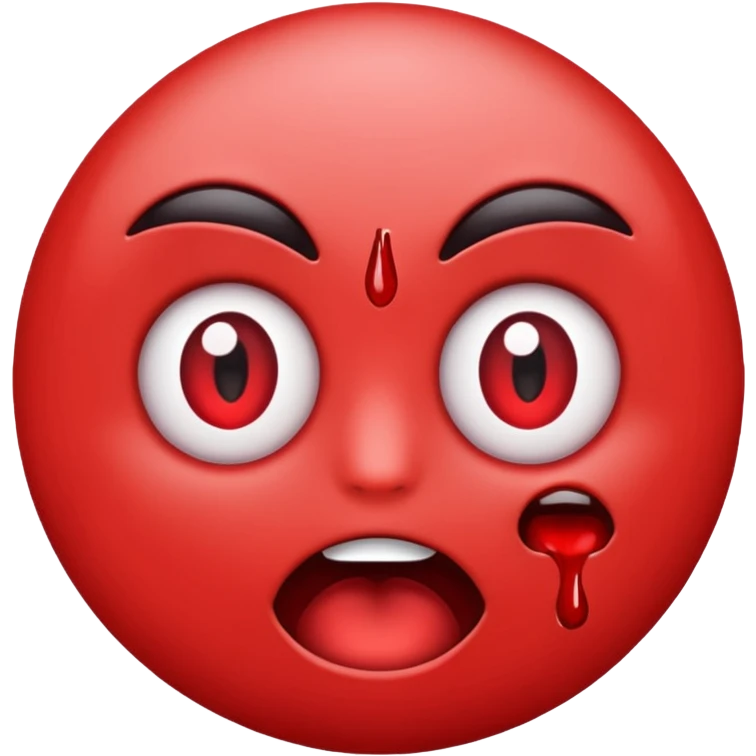 Standard emoji but with bleeding eyes emoji