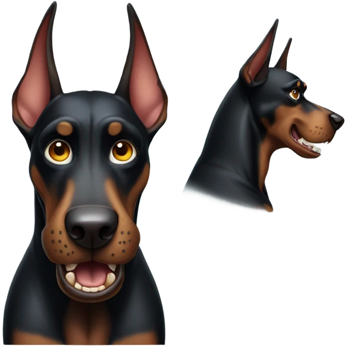 Angry black Doberman  emoji